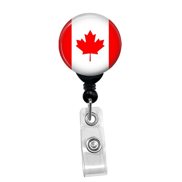 Canadian Maple Leaf Flag Retractable Badge Reel - ID Card