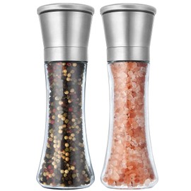 Mincham Elegant Pepper and Salt Grinder Set of 2, Best Spice Mill with Brushed Stainl...