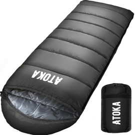 ATOKA Sleeping Bag, Envelope Type, Lightweight, Thermal, For Winter, Summer, 2.2 lbs (1.0 kg), 3.1 lbs (1.4 kg), 3.0 lbs (1.8 kg), Compact, All Seasons, Comfortable Temperature, Easy Storage,