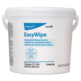 Diversey 5768748 Easywipe Disposable Wiping Refill 8 5/8 x 24 7/8 White 125/Bucket 6/Carton