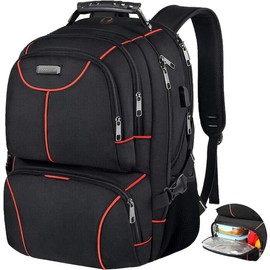 Lunch Bag Backpack, Insulated Cooler Lunch Box Backpack, Extra Large Travel Laptop Backpack TSA Friendly RFID Computer College bag with USB Port for Women Men Fits 17.3 Inch Laptop backpack - Color: Orange-rfid-1