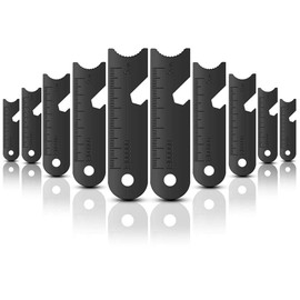 Hopowa Flint Scraper, Pack of 10, Fire Steel Fire Starter Scraper, Corkscrew, Micro Rulers for Outdoor, Survival, Bushcraft