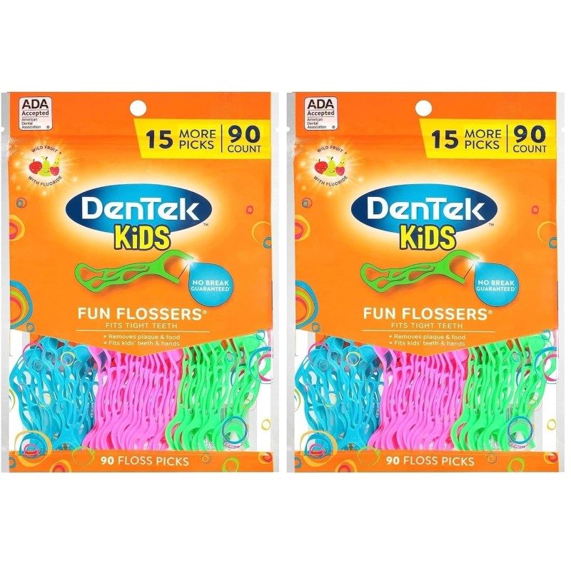 DenTek Fun Flossers – Kids Floss Picks with Wild Fruit
