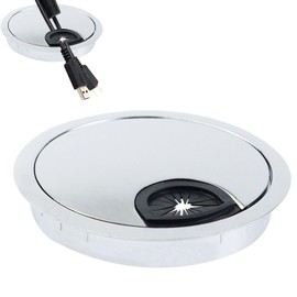 Desk Cable Grommet, 80mm Metal Desk Grommet Desk PC Computer Cable Cord Wire Tidy Grommet Table Cable Hole Cover for Home Office, Original