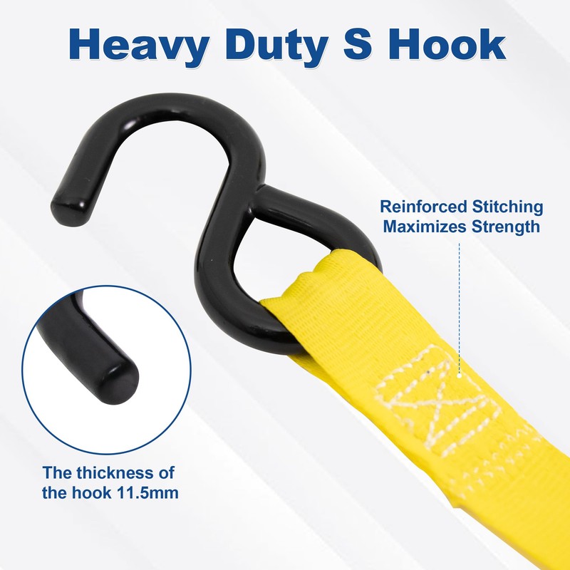 Leyso 2 Inch x 6 Ft Retractable Ratchet Straps, Auto