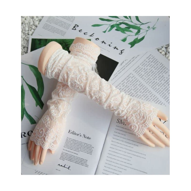 aisa napa Lace Arm Cover, Long, 17.7 inches (45 cm),