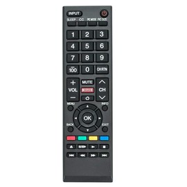 Universal Replacement Remote for All Toshiba TVs, LCD, LED, 4K, Fire and Smart TVs. No Programming Needed.