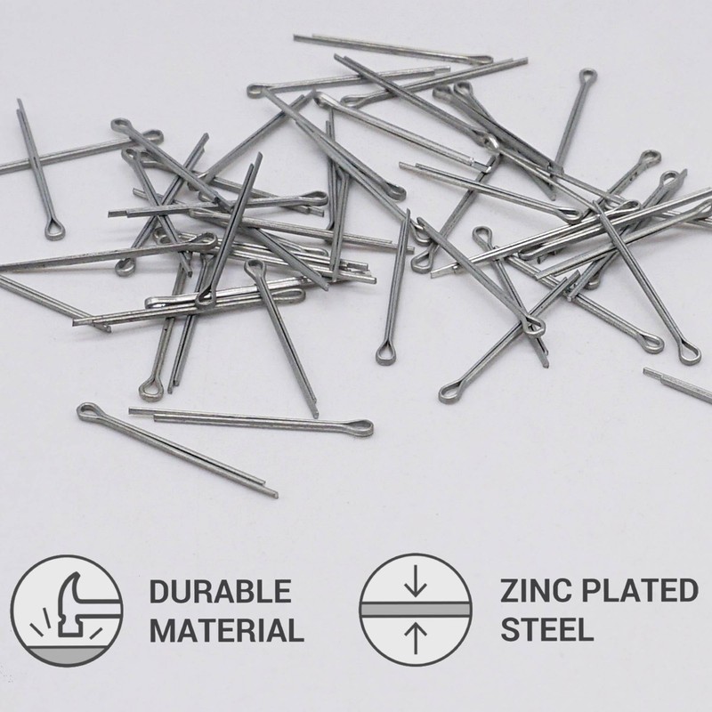 SKIR'CO (1000 pcs) Zinc Plated Steel Cotter Pins 1 x