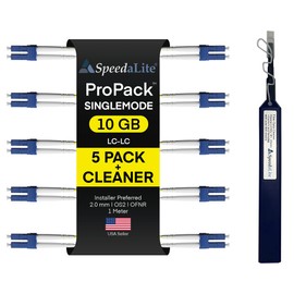 SpeedaLite 15M LC to ST Fiber Patch Cable OS2 Singlemode Duplex 100Gig OFNR, A(Tx) to B(Rx), 15 Meter