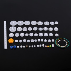 Kits de gusanos de polea de engranajes de plástico, juego de engranajes de corona, juguete de motor, piezas de bricolaje, equipo de repuesto, motor playmobil, fácil de llevar, juegos de engranajes son ligeros (kit de engranajes de 60 tipos)
