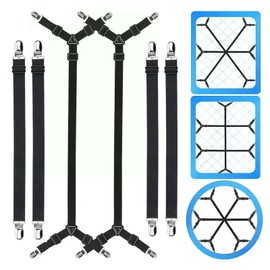 Mattress Clips Adjustable Under Mattress Bed, Adjustable Elastic Bed Sheet Straps, Bed Sheet Clip, Black Bed Sheet Tensioner: The Ultimate Fitted Sheet Holder - Bed Sheet Tensioner Adjustable