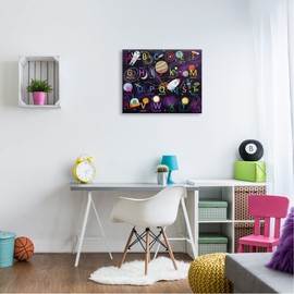 Stupell Industries Alphabet Teaching Outer Space Astronomy Words Letters, Design by Carla Daly