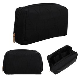 HaiFafafaing Women's Makeup Bag, Travel Cosmetic Bag, Wide Open Makeup Organizer, Spacious Toiletries Accessories Brushes Pouch (Black)