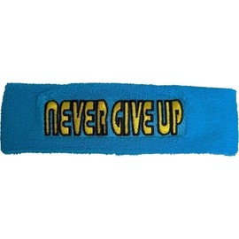 pompamhome John Cena THROWBACK Never Give Up Blue WWE Headband Wristbands Sweatbands Set