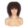 Fulang Hair Short Curly Dark Brown Wigs for Black Women Afro Curly Wigs for Black Women Synthetic Wigs with Bangs Kinky Curly Wigs