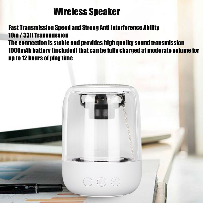 LED Bluetooth Speaker Wireless Stereo Speaker with 7 Light Modes