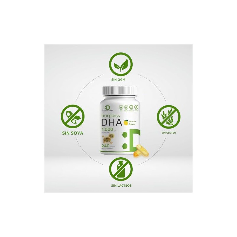 DHA Suplementos - DHA 500 mg, EPA 250 mg, 200