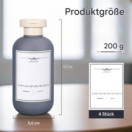 Travel Shampoo Bottle, Empty Plastic Squeeze Bottles 6.8oz with Flip Cap, Lotion Container for Toiletries Travel Size Shampoo and Conditioner (Tieftes Blau-Orange-Grau, 200ml)