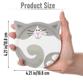 YUXIANLB Cat Pattern Coasters Set 12PCS, Absorbent Ceramic Drink Coaster Cute Cat Themed Desk Design Coaster for Cups and Mugs, Coffee Office Desk Table, Funny Table Protection Gifts for Cats Lovers