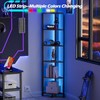 Furnulem 6 Tier Corner Shelf with LED Light, 67.5” Tall
