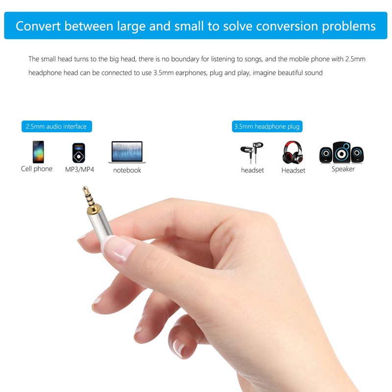 PASOW 3.5mm Male to 2.5mm Female/2.5mm Male to 3.5mm Female