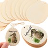 50-Piece Easter Crafts Set - Unfinished Wooden Eggs Pendant, Paint-Friendly