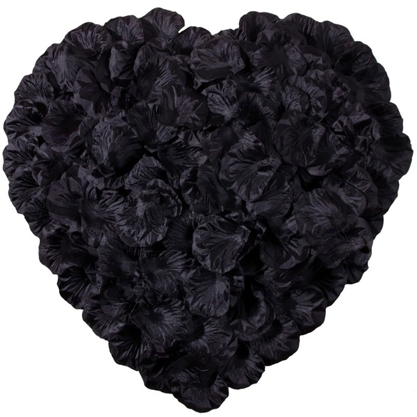 CO-RODE 1200pcs Black Rose Petals,Artificial Flowers for Wedding,Parties,Romantic Night Atmosphere,Valentine's Day,Anniversaries