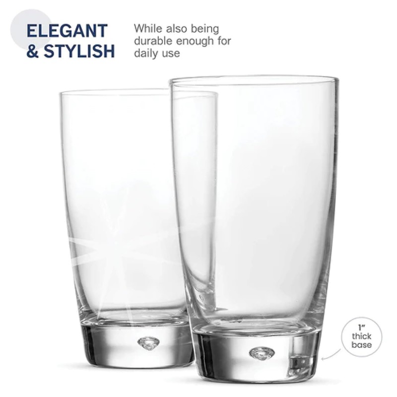 Bormioli Rocco Luna Set Of 12 Cooler Glasses, 15.25 Oz.