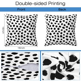 Naqiuli White and Black Spot Throw Pillow Covers Set of 2 Polka Dot Pillow Covers 18x18 Inch Modern Farmhouse Home Decorative Pillow Cases Cushion Cover for Sofa Living Room Office