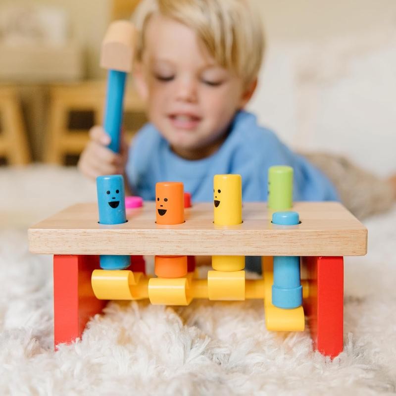 Melissa & Doug Deluxe Pounding Bench Wooden Preschool Learning Toy