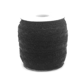 JESEP YONG - Cinta elástica de encaje elástica para manualidades de 20 yardas, con doble volante, color negro, para la diadema, ropa y adornos de costura