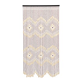 Wooden Beaded Curtain, 35.43*68.9 Inch Natural Wooden Door Beaded Curtain Door Curtain Bead Curtain Beaded Curtain Doorway Beads Bamboo-Like Window Front Door Decor for Living Rooms Bedrooms
