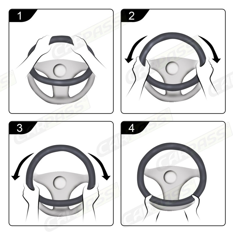 CAR Pass Black Faux Suede 14.5-15 Inch Memory Foam Steering