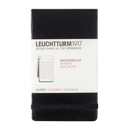 LEUCHTTURM1917 333843 Pocket A6 Hardback Notepad 184 Numbered Pages Squared Black