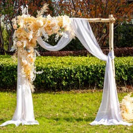 EBETA Wedding Pelmet Free Decoration for Wedding Arch & Wedding Arch Canopy Bed Curtains for Window Decoration Made of Chiffon Fabric (White, 600 x 70 cm)