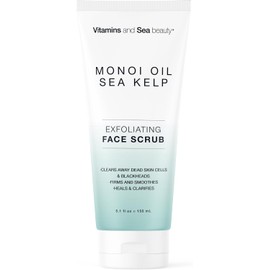 Vitamins and Sea Beauty Exfoliating Face Scrub Deep Cleansing Skin Antioxidant Renewing Monoi Oil and Sea Kelp - 5.1 Fl Oz