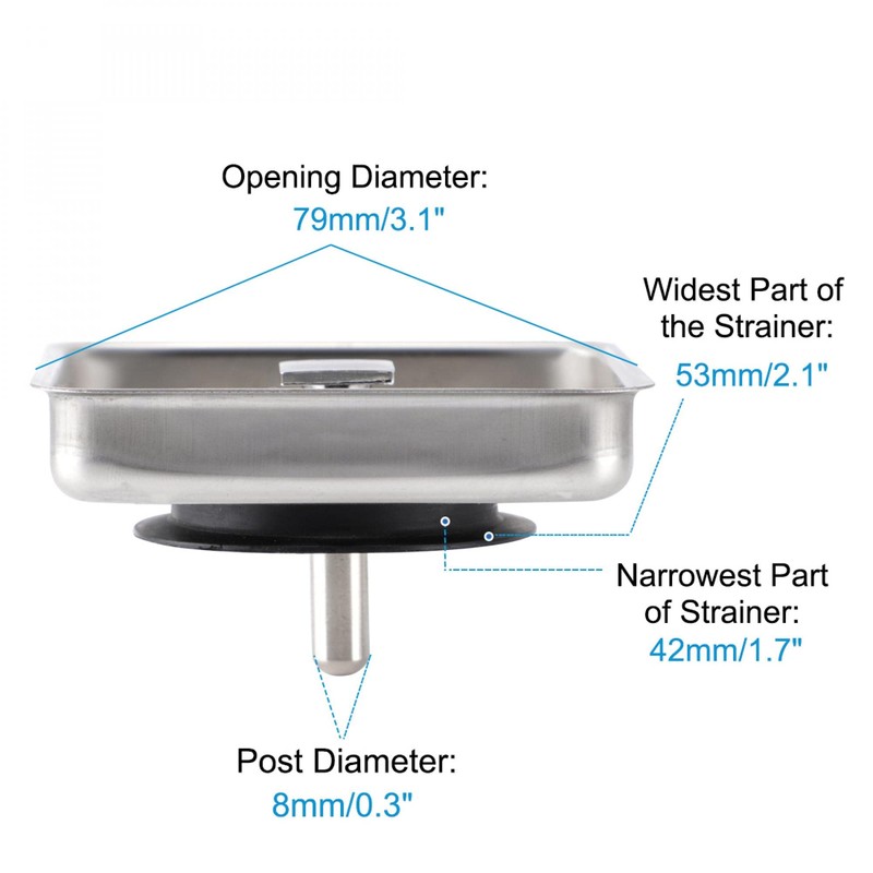 sourcing map Square Sink Water Stopper with Post Stainless Steel