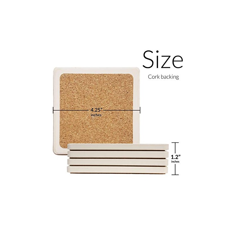 CoasterStone Boston Absorbent Set of Four Drink Coasters, 4.25 (AS9440)