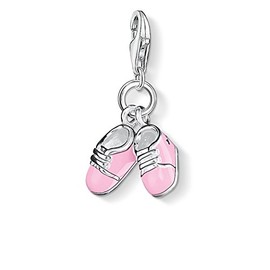 Thomas Sabo Women Charm Pendant Baby Shoes Birth Charm Club 925 Sterling Silver 0820-007-9
