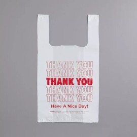 Choice (1000 BAGS) T-SHIRT THANK YOU PLASTIC 1/8 BAGS 10" x 5 x 18"  RECYLCED MATERIAL