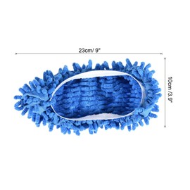 sourcing map Washable Cleaning Shoes Cover Multifunction Chenille Duster Mop Slippers Foot Socks for House Floor, Pack of 2 Blue