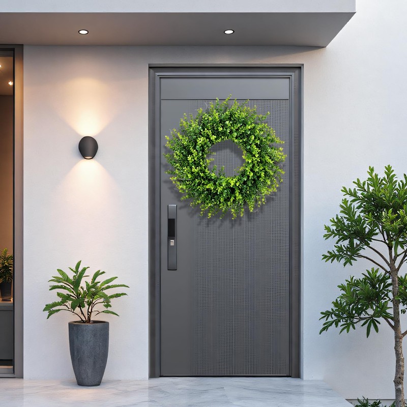 26” Boxwood Wreaths for Front Door Summer Wreaths for Front