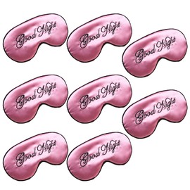 Silk Sleep Mask Blindfold Adjustable Strap Sleep Mask Night Eye Mask Cover for Sweet Sleep Travel Nap Dry Puffy Eyes 8 Pack Pink