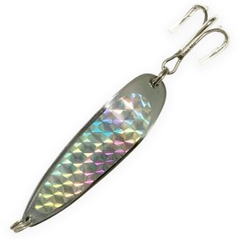 Crocodile Spoon Fishing Lures 3oz, Chrome, 12 Pcs Rigged with 2/0 Treble Hooks, for Saltwater & Freshwater Casting, Includes Heavy-Duty Hook Setup, Ideal for Bass, Trout, Tuna & More