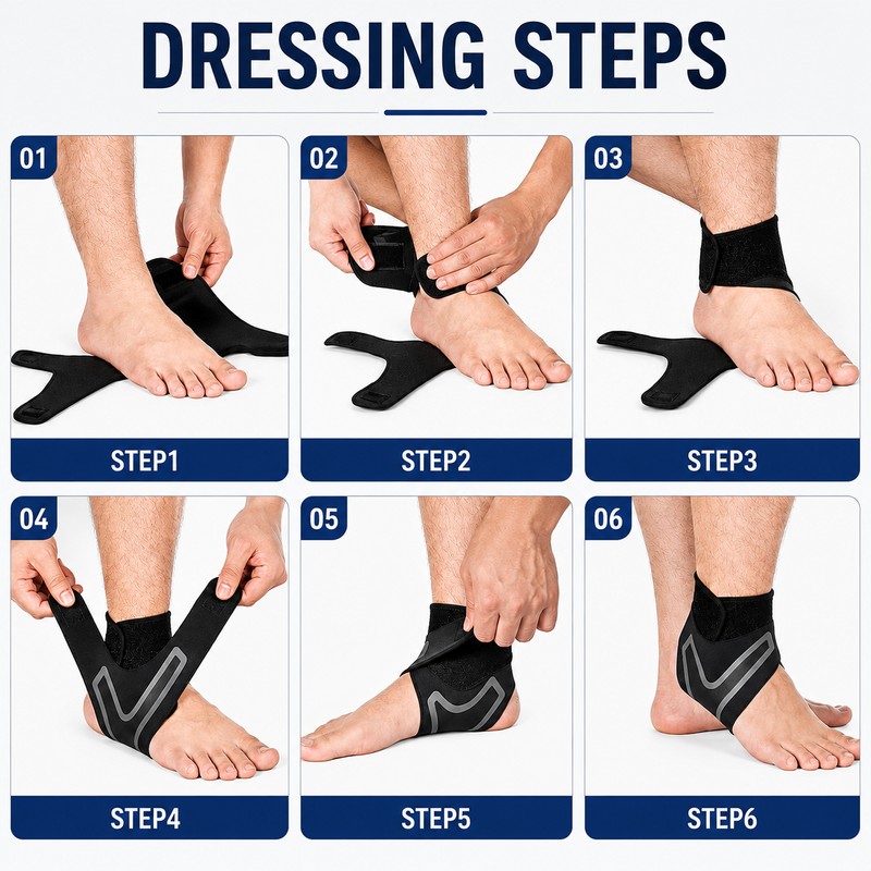 Adjustable Ankle Support Brace for Sports – Breathable Compression Wrap