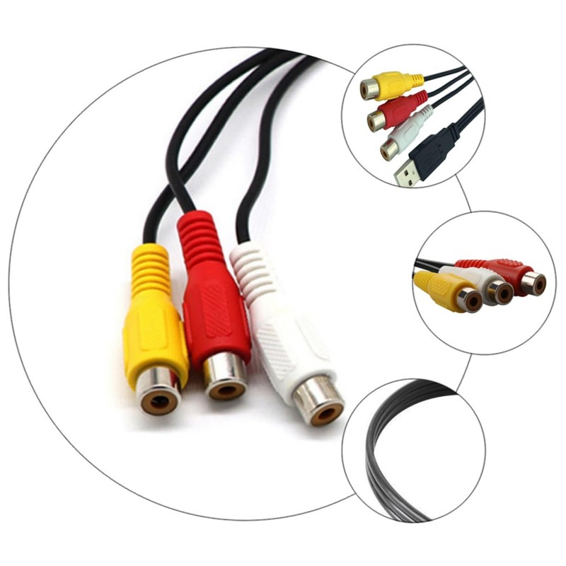 CIYODO 2 Pack to 3rca Av Cable Universal Connector for