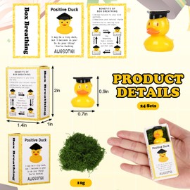 FYSUIMU 24 Set 2025 Graduation Gift Funny Resin Duck Positive Box Breathing Gift Bulk Congrats Grad Emotional Support Gift for College Student Graduation Party Favor