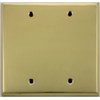 Polished Brass 2 Gang Blank Wall Plate