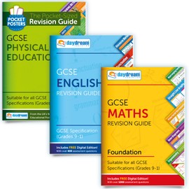 GCSE English, Maths (Foundation) & PE Study Pack | Pocket Posters: The Pocket-Sized Revision Guides | GCSE Specification | FREE digital editions with over 2,600 assessment questions!