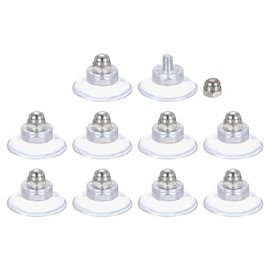 uxcell 10 Packs Suction Cups for Glass 34mm/1.3" Dia Clear PVC Window Glass Suction Sucker Pads with M6 x 8mm Screw for Window Bathroom Door Glass Wall Car Sun Shade